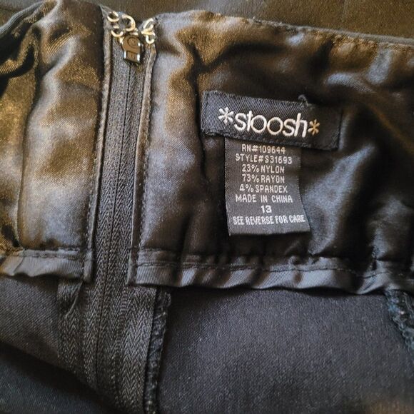 Stoosh Womens/Juniors Black Ruched Seams Stretch Straight Skirt Sz 13 - Picture 6 of 7